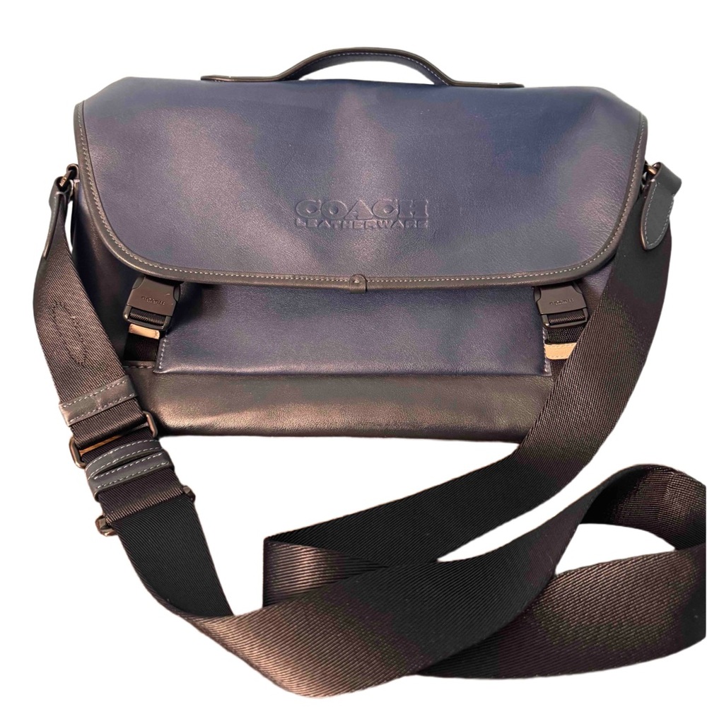 Coach Colorblock League Bike Bag in blue and navy leather